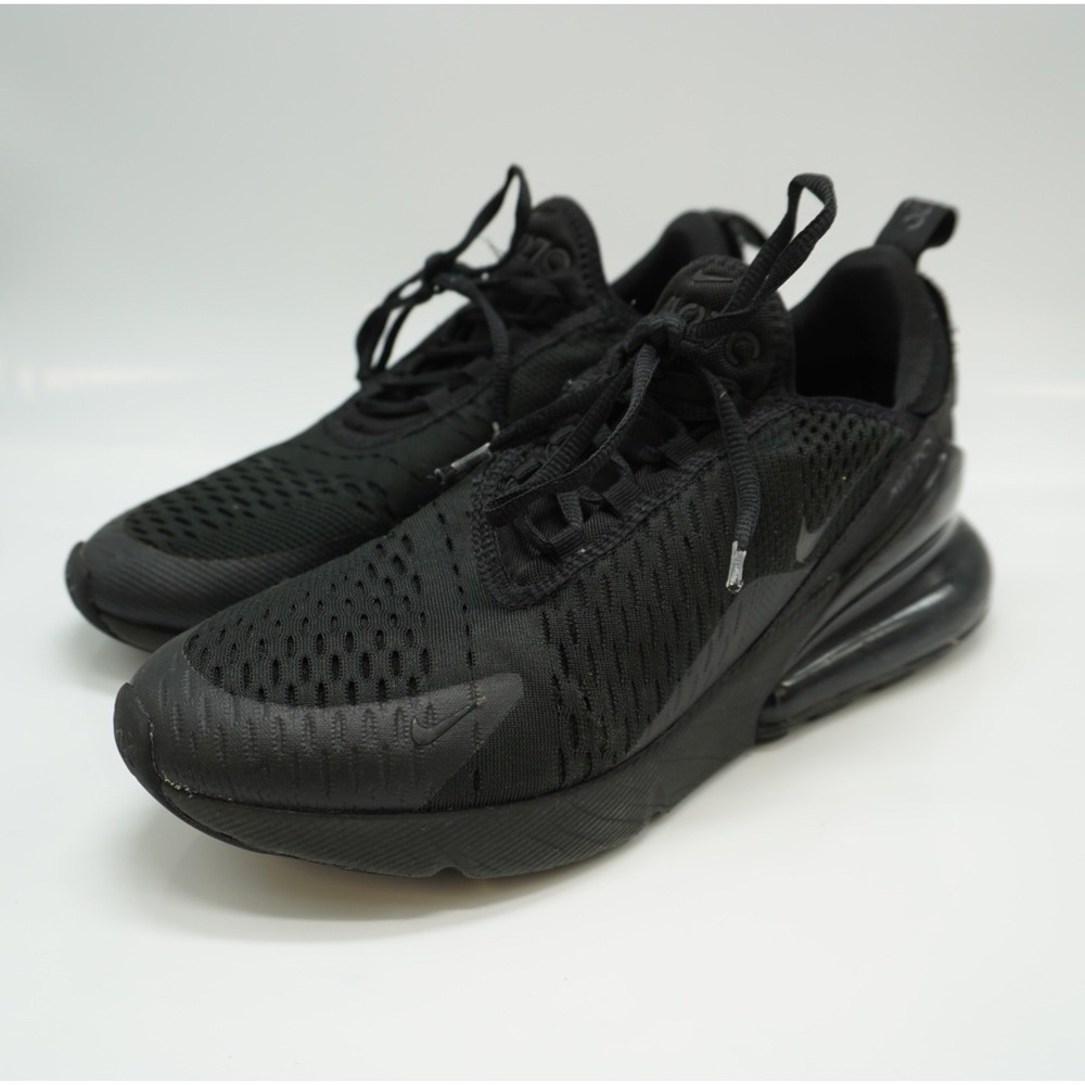 Nike Air Max 270 Triple Black Kids Running Shoes BQ5776-001 Size 7Y
